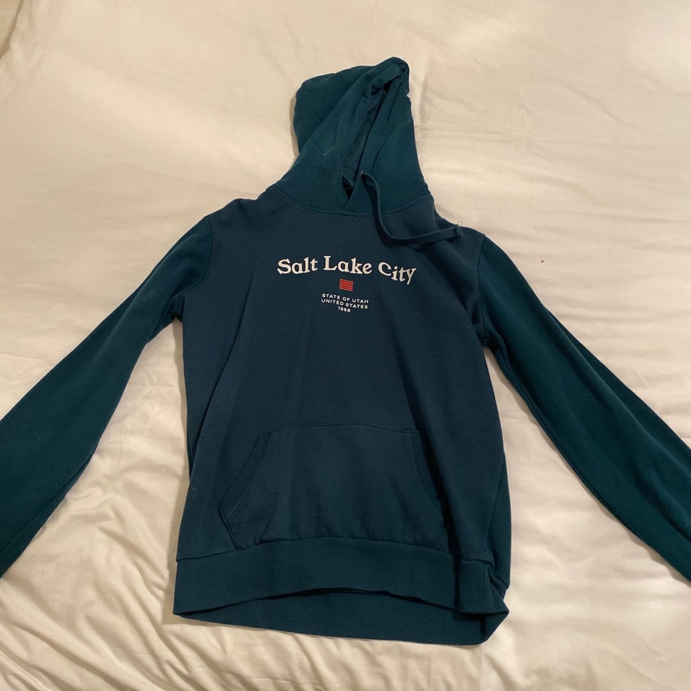 Cotton on teal Salt Lake City hoodie